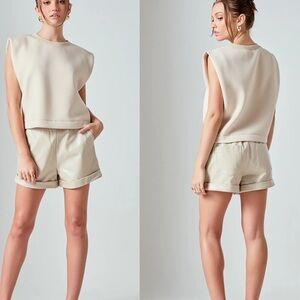 NWT Grey Lab Faux Leather Shorts